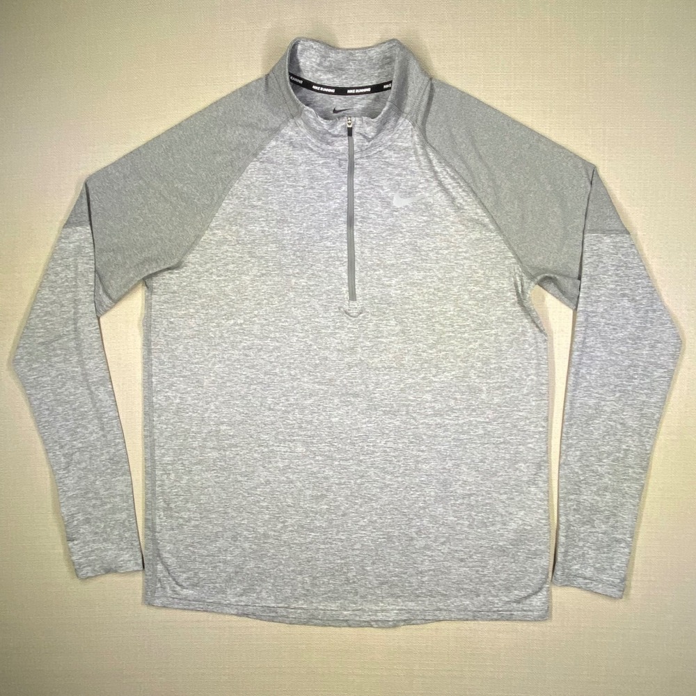 Nike Running Mens Drift Element 1/4 Zip Grey Heather Pullover Size Large